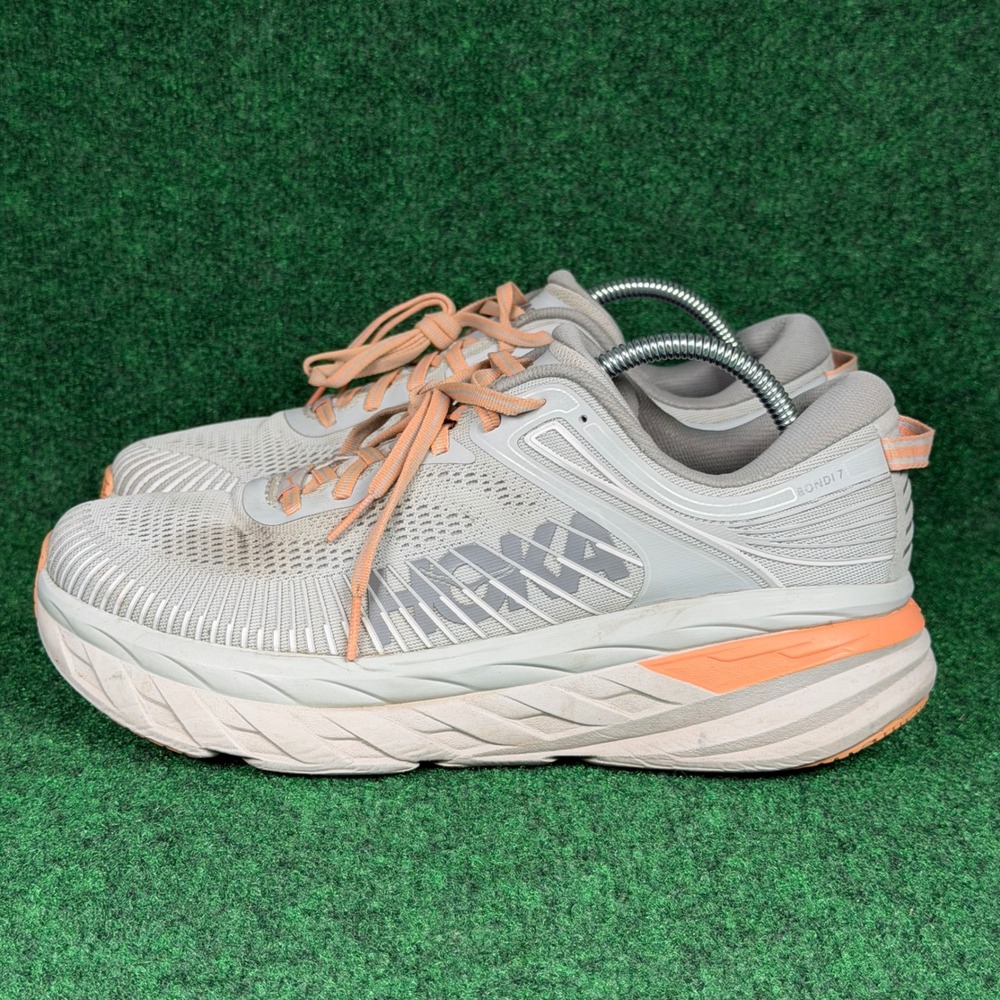 Hoka One One Bondi 7 Womens 10.5 Running Shoe Harbor Mist Shark Athletic Outdoor - Picture 4 of 11